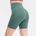 Per donna Shorts da Palestra Shorts da yoga Shorts da allenamento con Tasca per Telefono Vita Alta Yoga Allenamento in Palestra Pilates Pantaloncini Grafico Grigio scuro Nero Verde scuro Spandex Gli