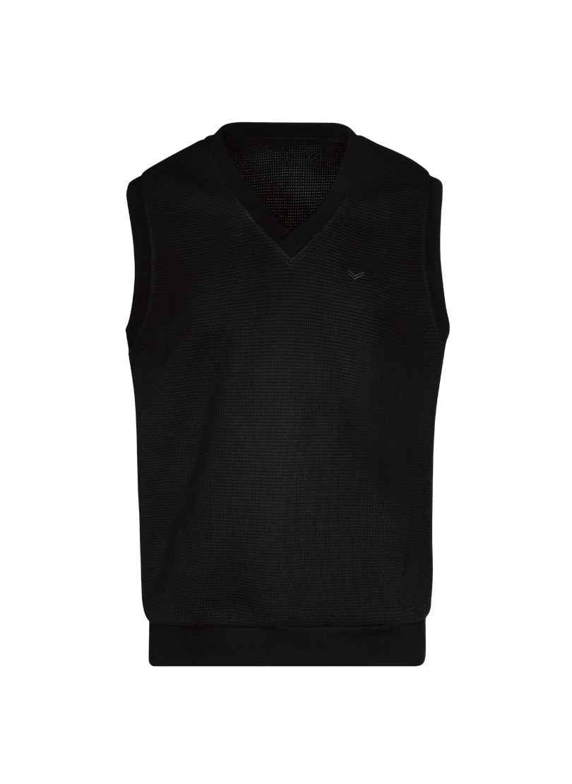 Pullunder TRIGEMA "TRIGEMA Pullunder in Waffeloptik", Damen, Gr. XL, schwarz, 100% Baumwolle, Basic, Pullover Pullunder