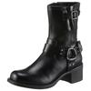 Bikerboots MARCO TOZZI "BROTI", Damen, Gr. 38, schwarz, Lederimitat, unifarben, modisch, Schuhe, Blockabsatz, Schnallenboots, Stiefelette mit glänzenden Nieten