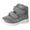Snowboots PEPINO BY RICOSTA "Dario WMS: normal", Kinder, Gr. 22, grau, Leder, Textil, casual, Schuhe, Klettstiefel, Winterstiefel, Babystiefel mit Klettverschluss