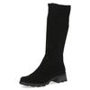Winterstiefel CAPRICE, Damen, Gr. 37,5, Normalschaft, schwarz, Textil, unifarben, Veloursleder, casual, Schuhe, Blockabsatz, Langschaftstiefel in bequemer Weite