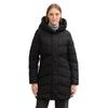 Steppmantel TOM TAILOR, Damen, Gr. L (40), schwarz (deep schwarz), Web, Obermaterial: 100% Polyester. Futter: 100% Polyester, unifarben, casual, regular fit lang, ohne Ausschnitt, Langarm, Mäntel, mit Kapuze