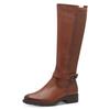Stiefel TAMARIS, Damen, Gr. 38, XS-Schaft, braun (cognac), Leder, Lederimitat, used, unifarben, modisch, Schuhe, Blockabsatz, Langschaftstiefel mit XS-Schaft und Stretchfunktion
