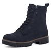 Schnürboots TAMARIS, Damen, Gr. 41, blau (navy), Nubukleder, modisch, Schuhe, Blockabsatz, Schnürstiefelette mit Zierreißverschluss außen