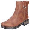 Winterstiefelette RIEKER, Damen, Gr. 41, braun, Lederimitat, used, klassisch, Schuhe, Schlupfboots, Blockabsatz, mit Innenreißverschluss
