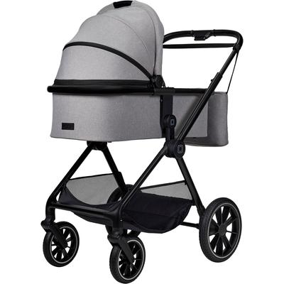 Kombi-Kinderwagen MOON "Clicc", Baby, grau (stone), Polyester, Kinderwagen, inkl. Fußsack und Wickeltasche