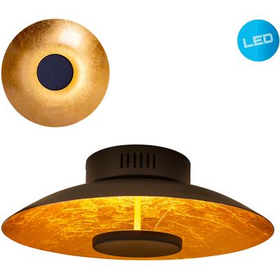NÄVE LED Deckenleuchte "Firenze", gold, Ø 30,00cm H: 15,00cm, Lampen, Schirm gewölbt in schwarz/goldschimmernd, warmweißes Licht, D: 30cm Image