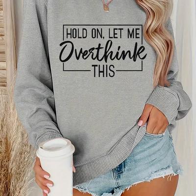 TEMU This Print Sweatshirt, Crew Neck Casual Sweatshirt For Fall & Spring, Women's Clothing