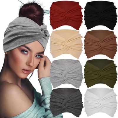 TEMU 8pcs Boho Chic Wide Headbands For Women - 5.5