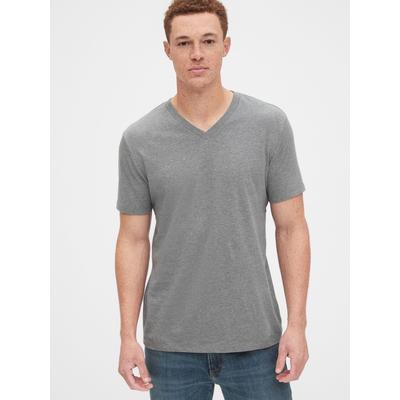 Gap Grey V-Neck Classic 100% Cotton Short Sleeve T-Shirt