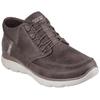 Slip-On Sneaker SKECHERS "SUMMITS", Herren, Gr. 48,5, braun, Textil, casual, Schuhe, Schnürboots, Mid Cut Sneaker mit Hands Free Slip-Ins™