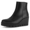 Keilstiefelette GABOR, Damen, Gr. 37, schwarz, Nappaleder, unifarben, klassisch, Schuhe, Stiefelette, Businesschuh, Ankleboots mit Plateau