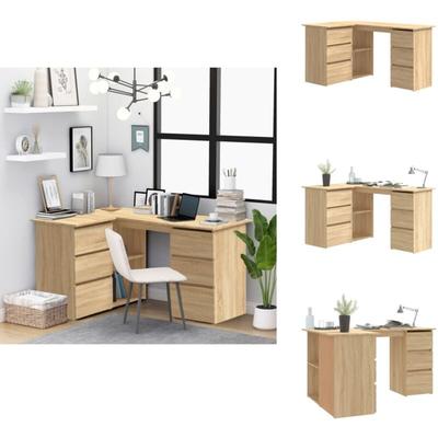 Vidaxl - Eckschreibtisch Sonoma-Eiche 145x100x76 cm Holzwerkstoff - Eck Schreibtisch - Schreibtisch Image