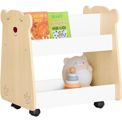KMB103-WN Kinderregal mit Rollen Organizer für Kinder Aufbewahrungsschrank für Spielzeug und Bücher Image