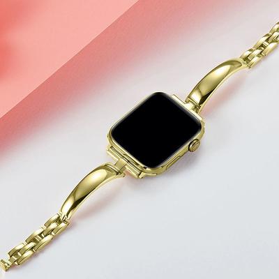 Solo Loop Compatible with Apple Watch band 38mm 40mm 41mm 42mm 44mm 45mm 49mm Women Metal Clasp Alloy Strap Replacement Wristband for iwatch Ultra 2 Series 9 8 7 SE 6 5 4 3 2 1