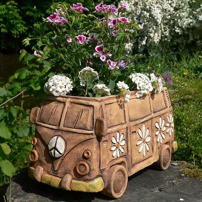 Vintage Resin Planter - Decorative Flower Pot for Succulents Indoor/Outdoor Gardens, Perfect for Patios, Lawns, and Balconies