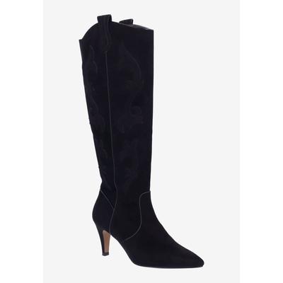 Wide Width Women's Siera Cowboy Boot by J. Renee in Black (Size 10 W)