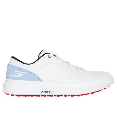 Skechers Women's Relaxed Fit: GO GOLF Drive 6 Shoes | Size 11.0 | White/Light Blue | Leather/Synthetic | Arch Fit