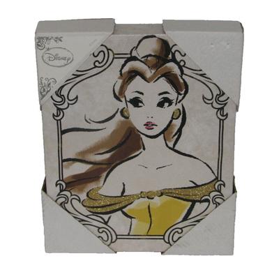 Disney Art | Artissimo Disney Beauty And The Beast Belle Wall Art 8"X 10" Glitter | Color: Gold | Size: Os
