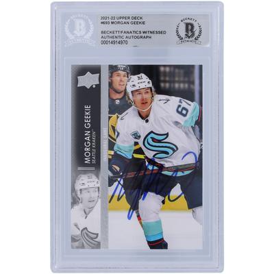 Morgan Geekie Seattle Kraken signierte 2021-22 Upper Deck Extended Series #693 Beckett Fanatics bezeugte authentifizierte Karte Image