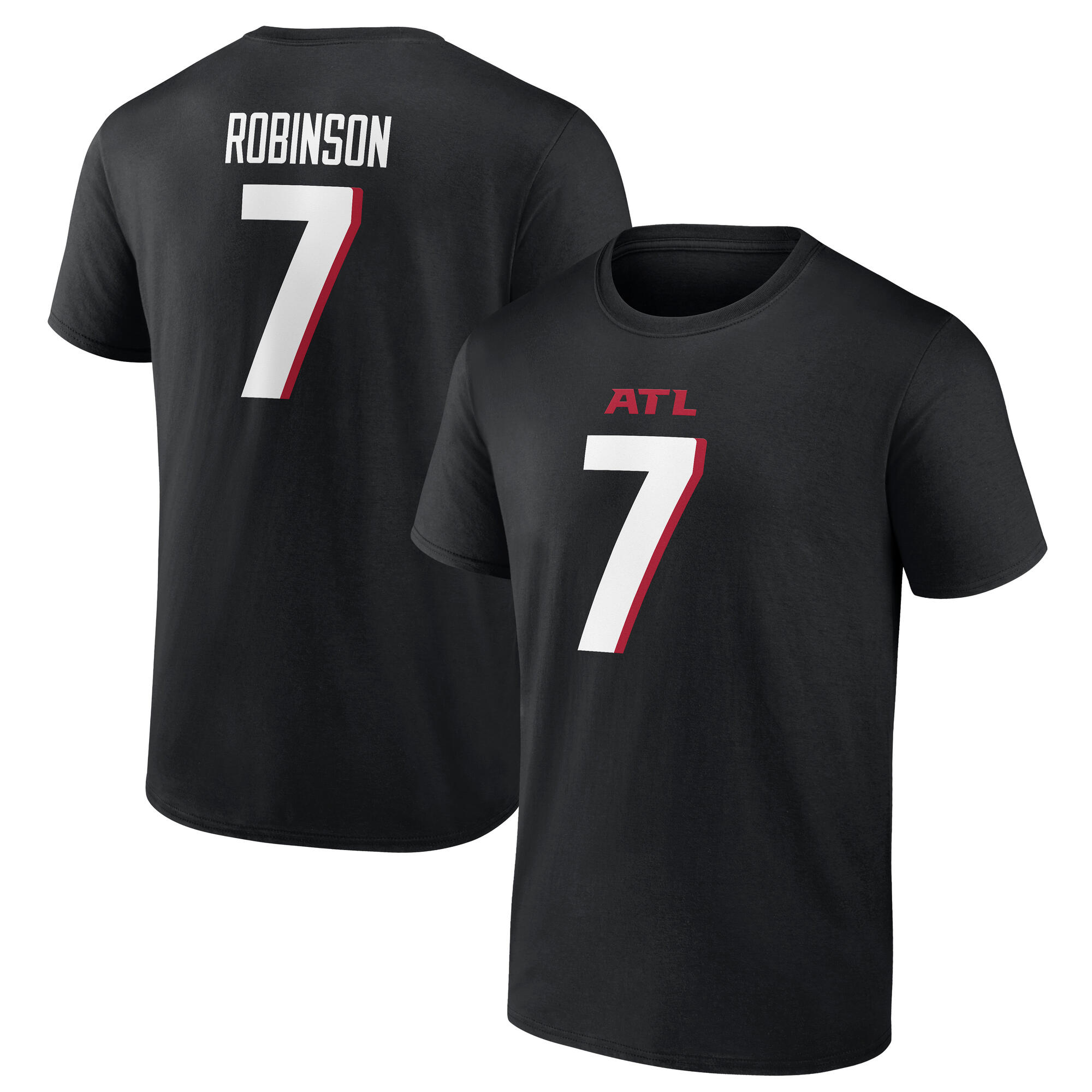 Atlanta Falcons Name und Nummer Grafik T-Shirt - Bijon Robinson 7 - Herren Image