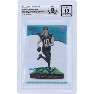 Trevor Lawrence Jacksonville Jaguars signierte 2021 Panini Chronicles Magnitude #MAG-1 Beckett Fanatics bezeugte authentifizierte 10 Rookie-Karte Image