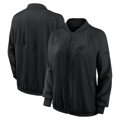 Schwarze Nike Philadelphia Eagles Raglan-Jacke mit durchgehendem Reißverschluss für Damen Image