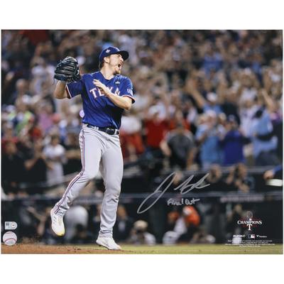 Josh Sborz, Texas Rangers, signiertes 2023 World Series Champions-Foto, 16 x 20 Zoll, Final Out-Foto mit der Aufschrift „Final Out“ Image