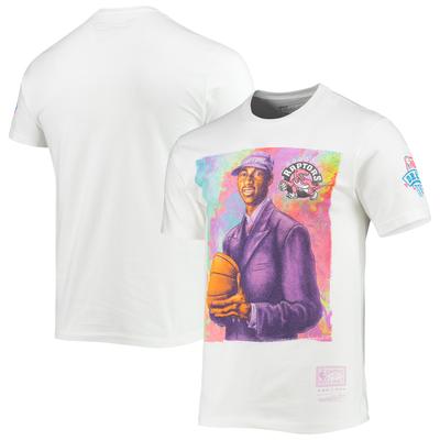 Mitchell & Ness Tracy McGrady Weißes Toronto Raptors Hardwood Classics Draft Day Colorwash-T-Shirt für Herren Image