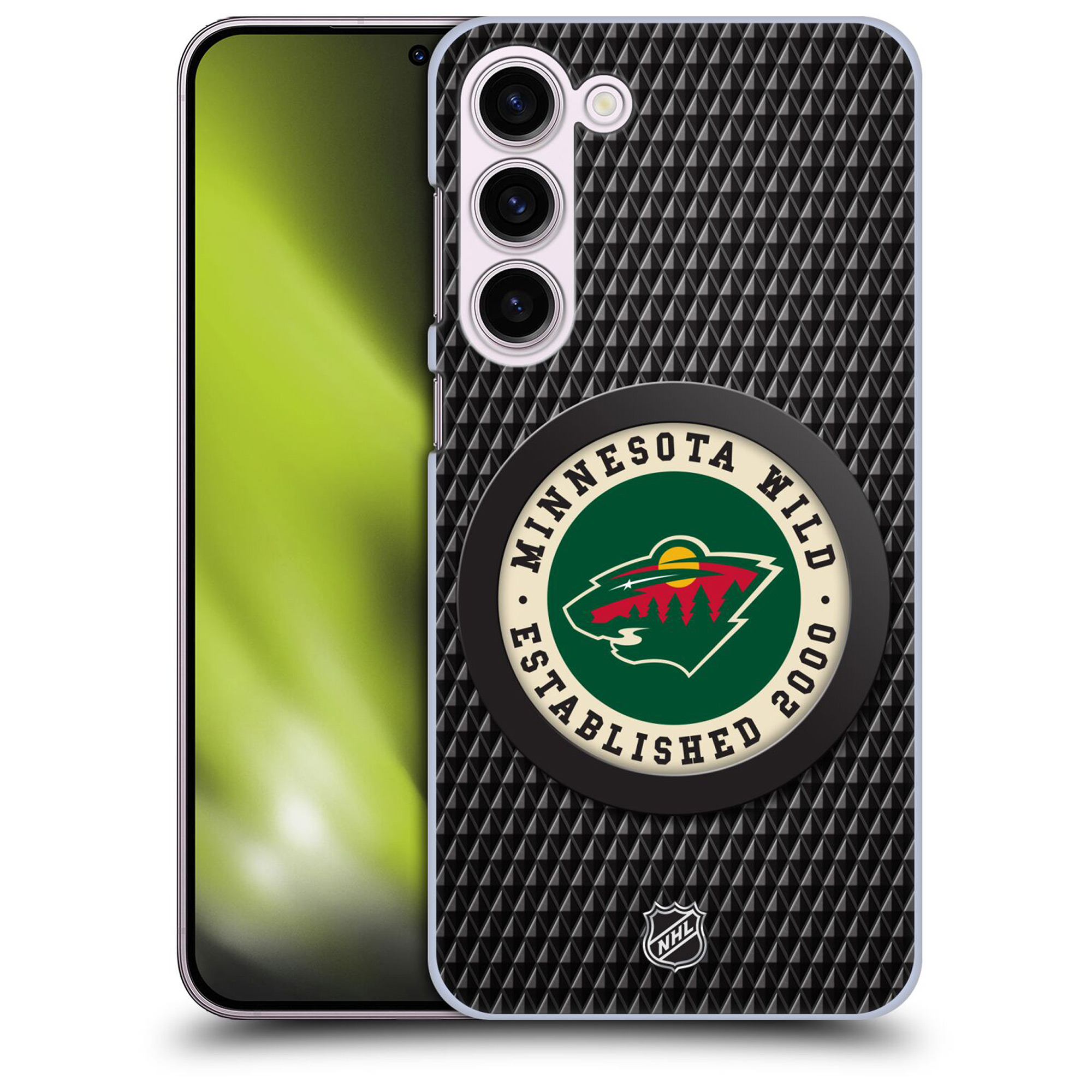 Minnesota Wild NHL Puck Texture Grafik Phone Case - Samsung Image