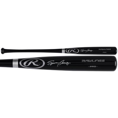Signierter schwarzer Rawlings Pro-Schläger von Spencer Jones, New York Yankees Image
