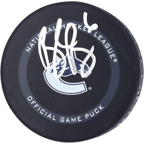 Brock Boeser Vancouver Canucks Autogramm 2021 Modell Offizieller Spielpuck