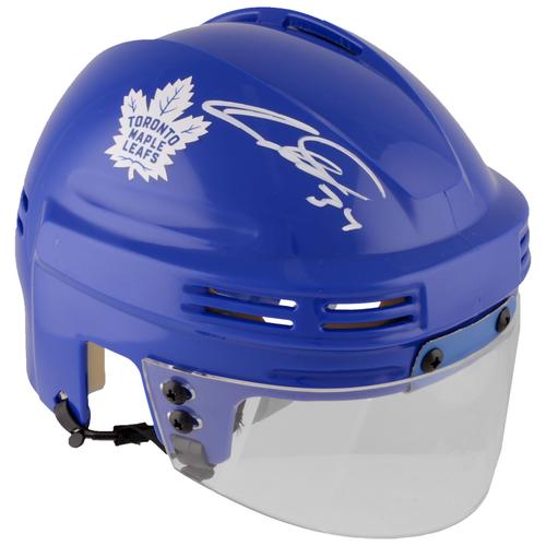 Von Auston Matthews signierter blauer Minihelm der Toronto Maple Leafs