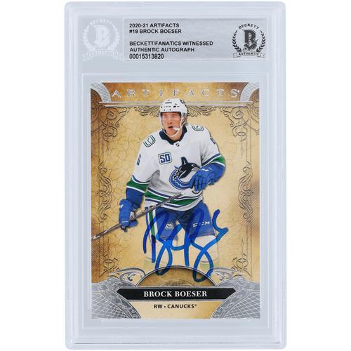 Brock Boeser Vancouver Canucks signierte 2020-21 Upper Deck Artifacts #18 Beckett Fanatics bezeugte authentifizierte Karte