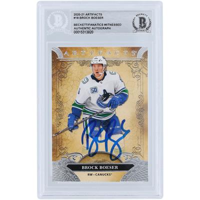 Brock Boeser Vancouver Canucks signierte 2020-21 Upper Deck Artifacts #18 Beckett Fanatics bezeugte authentifizierte Karte Image