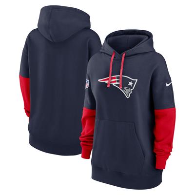 Nike Navy New England Patriots 2024 Sideline Essential Fleece-Pullover für Damen Image