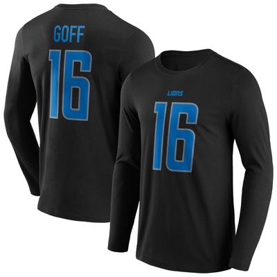 Detroit Lions Alternate Name & Number Langarm-T-Shirt - Jared Goff - Herren Image