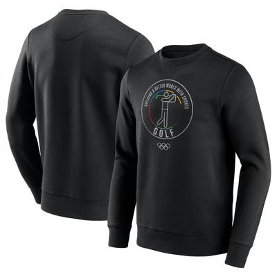 The Olympic Collection Golf-Piktogramm-Sweatshirt mit Rundhalsausschnitt – Schwarz – Unisex Image