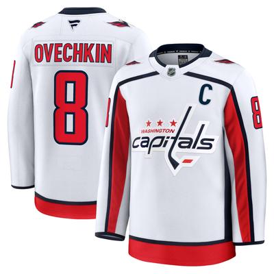 Weißes Washington Capitals-Auswärtstrikot von Alexander Ovechkin für Herren Image