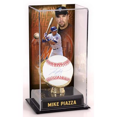 Signierter Baseball von Mike Piazza, New York Mets, und sublimierte Hall of Fame-Vitrine Image