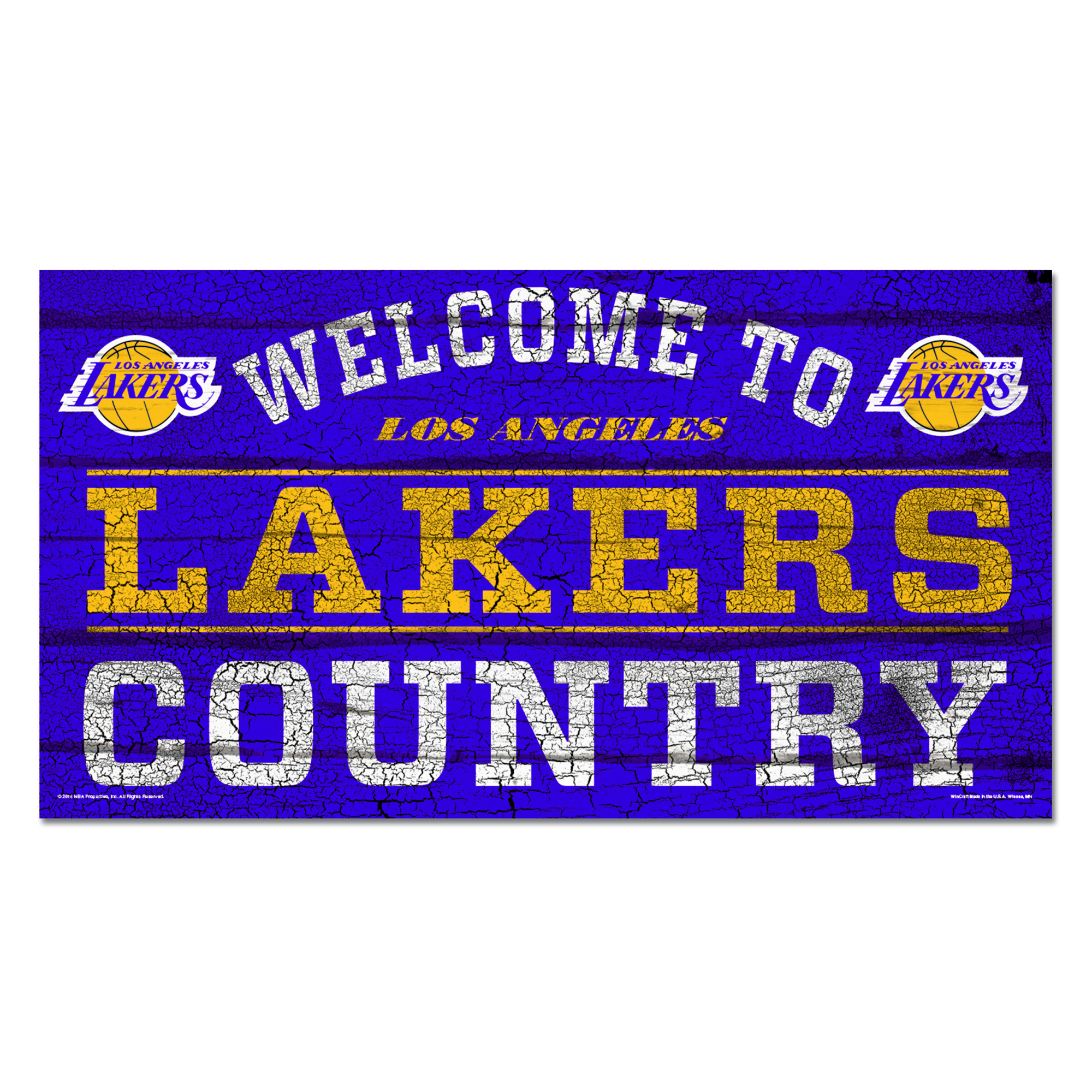 Holzschild „Willkommen bei Los Angeles Lakers“ – 13 x 24 Zoll Image
