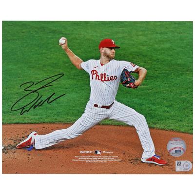 Zack Wheeler Philadelphia Phillies signiertes 8" x 10" Pinstripes Pitching-Foto Image