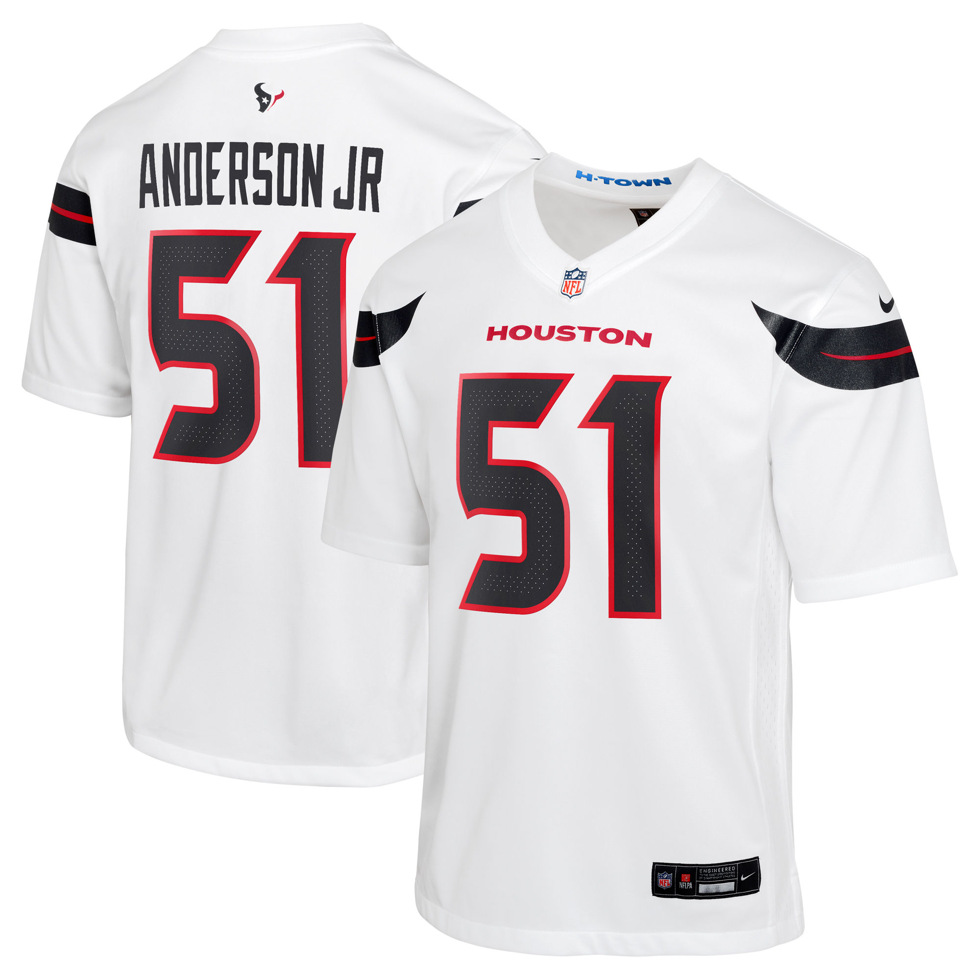 Houston Texans Nike Road Jersey - White - Will Anderson Jr. - Youth Image