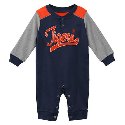 Marineblau/grau melierter Detroit Tigers Scrimmage Langarmpullover für Neugeborene und Kleinkinder Image