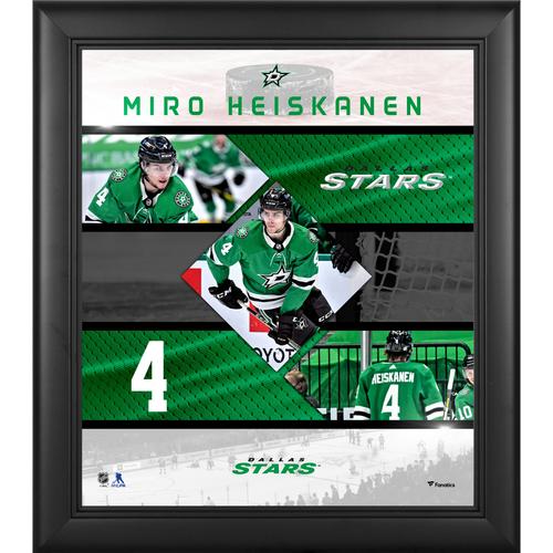 Miro Heiskanen Dallas Stars, gerahmt, 15 x 17 Zoll, Collage aus genähten Sternen