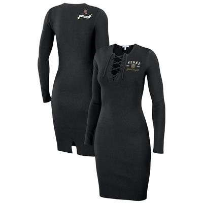 Damen WEAR by Erin Andrews Schwarzes Vegas Golden Knights Schnürkleid Image