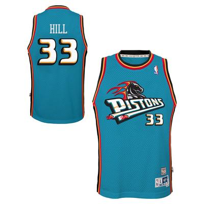Detroit Pistons Grant Hill Hardwood Classics Road Swingman-Trikot – Jugendliche Image