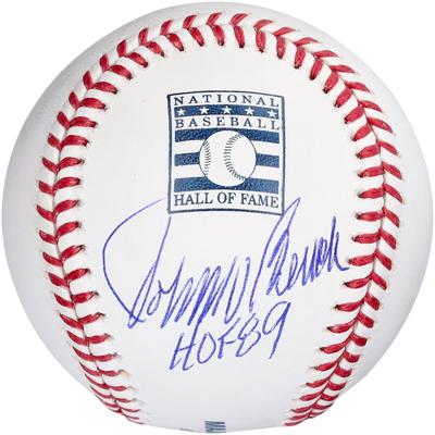 Signierter Hall of Fame-Baseball von Johnny Bench, Cincinnati Reds, mit der Aufschrift „HOF 89“ Image