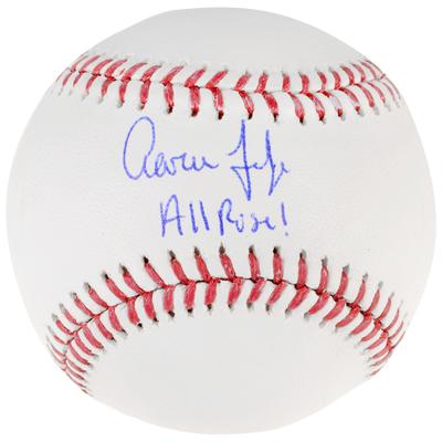 Von Aaron Judge signierter Baseball der New York Yankees mit der Aufschrift „All Rise“ Image