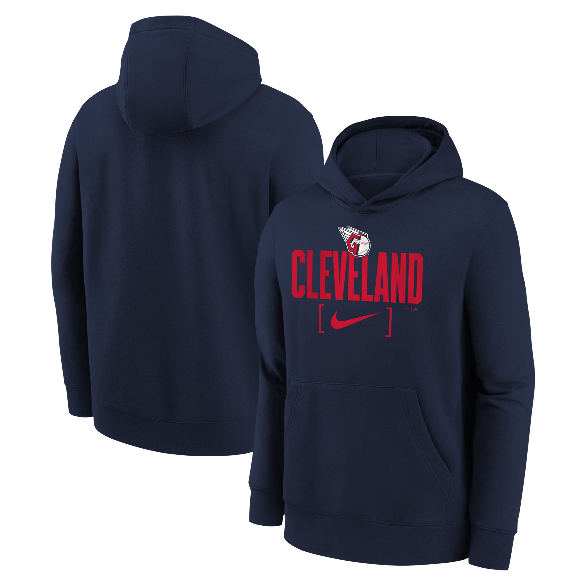 Cleveland Guardians Club Fleece Club Stack Hoodie – Marineblau – Jugendliche Image